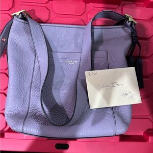 Coach Lavender Leather Shoulder Bag
